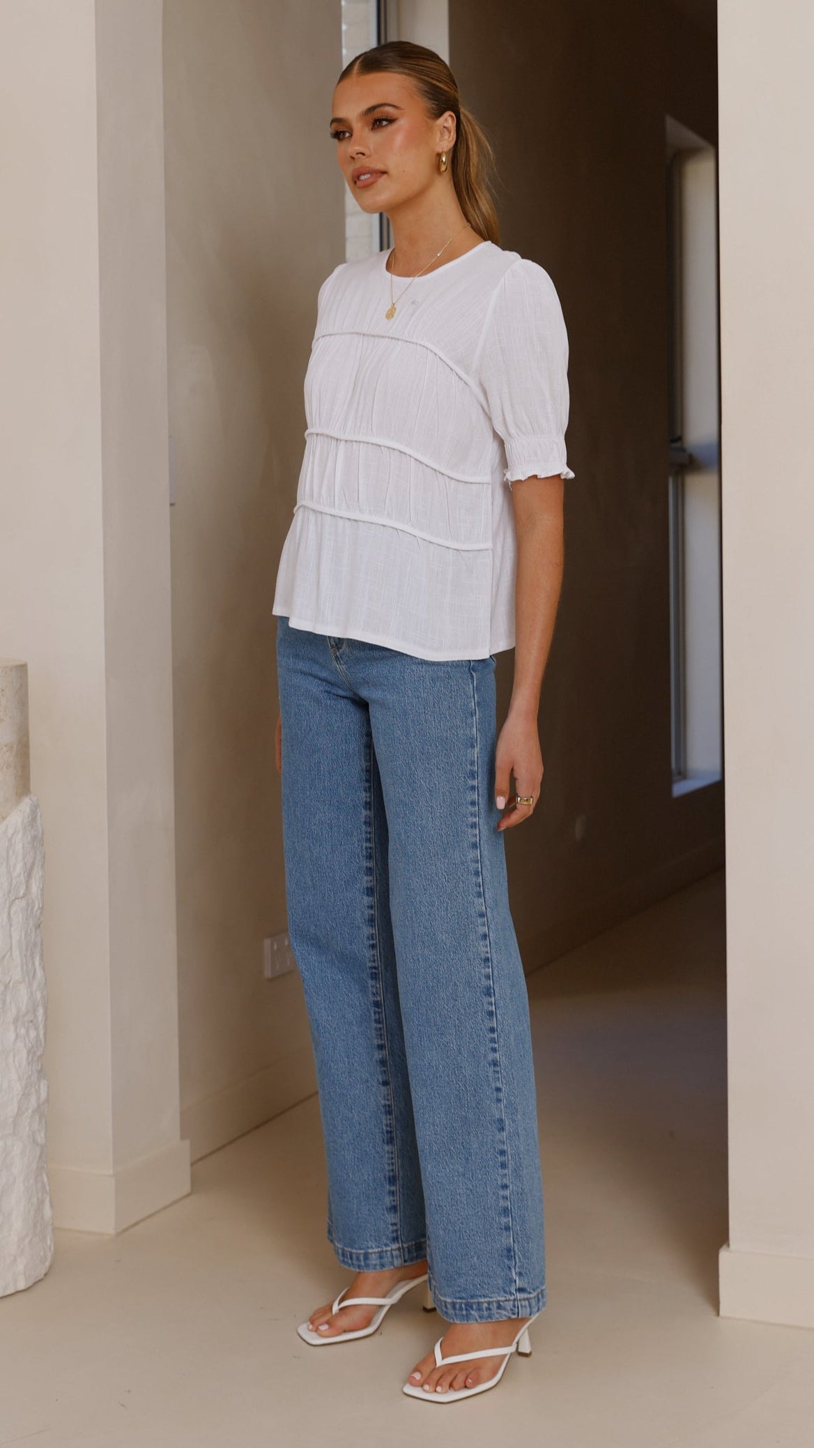 Kai Short Sleeve Top - White