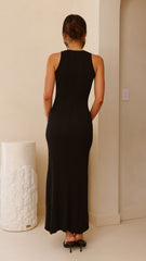 Aylah Knit Midi Dress - Black