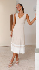 Jayde Knit Dress - Beige/White