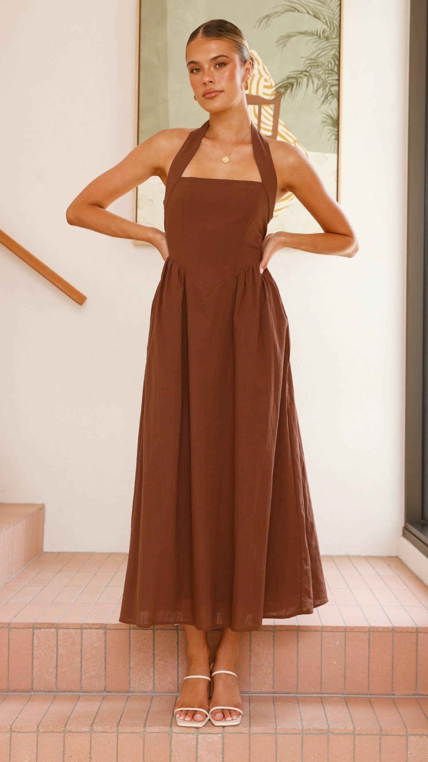 Caden Maxi Dress - Chocolate