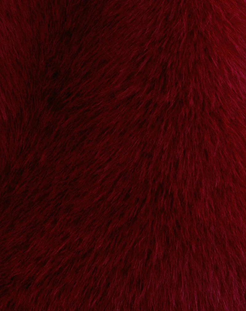 Joji Jacket in Faux Fur Cherry