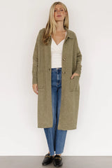 Ontario Long Button Cardigan | Olive
