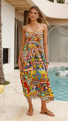 Kelani Luxe Midi Dress - Phaedra Print
