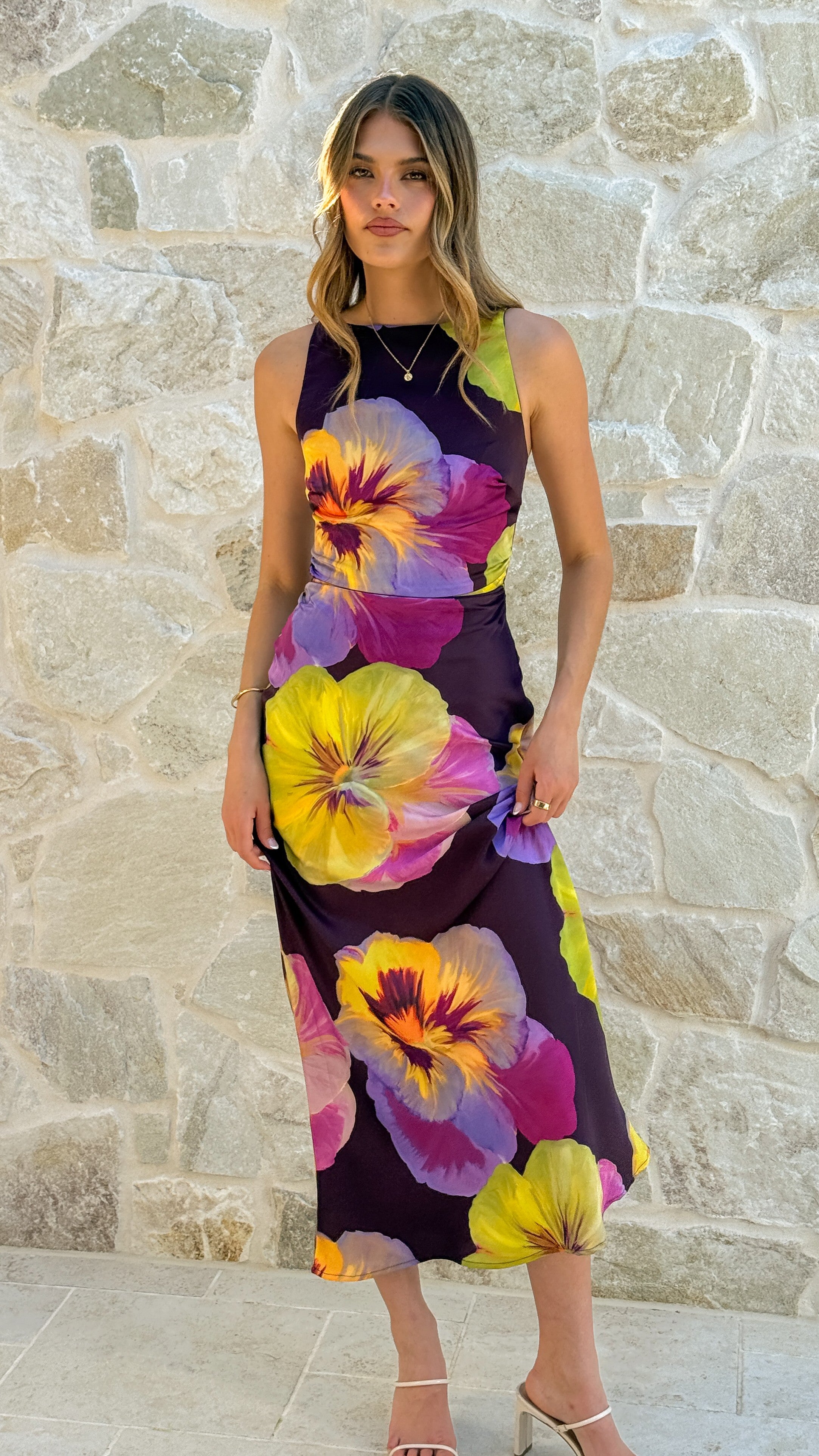 Helenie Maxi Dress - Purple/Yellow Floral