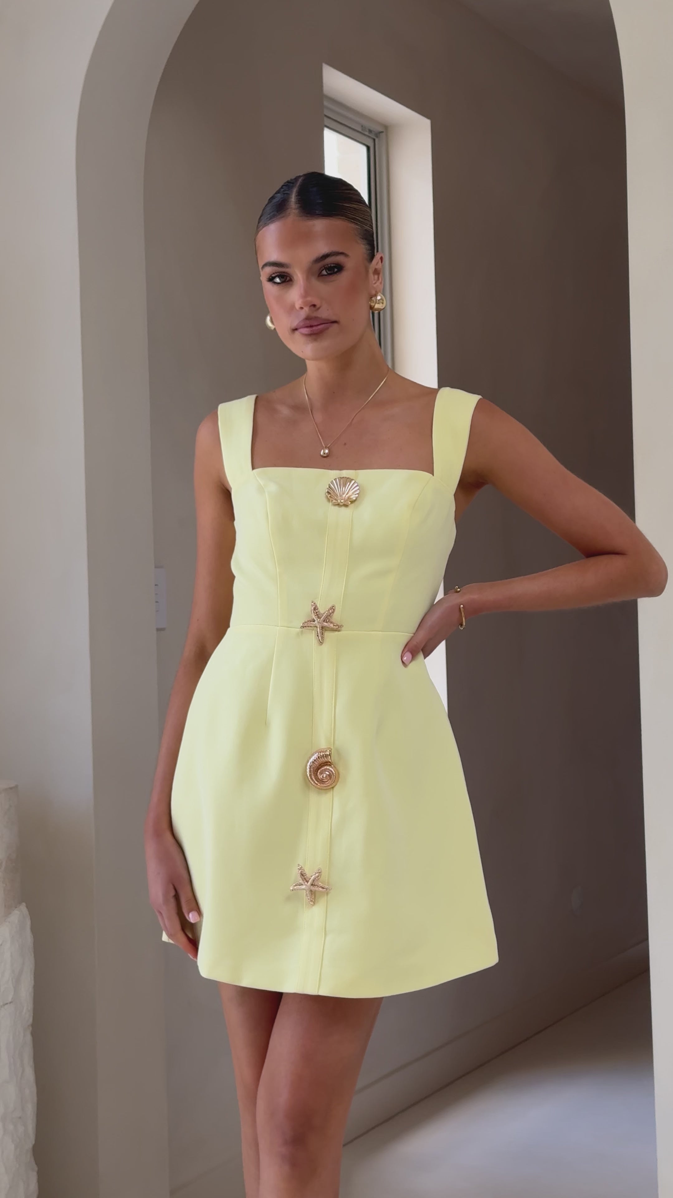 Hallie Mini Dress - Yellow