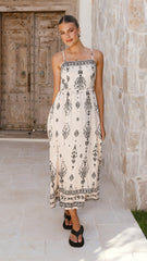 Samara Maxi Dress - Cream/Black