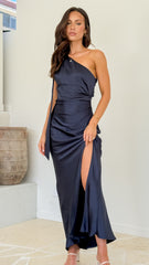 Halle One Shoulder Maxi Dress - Navy