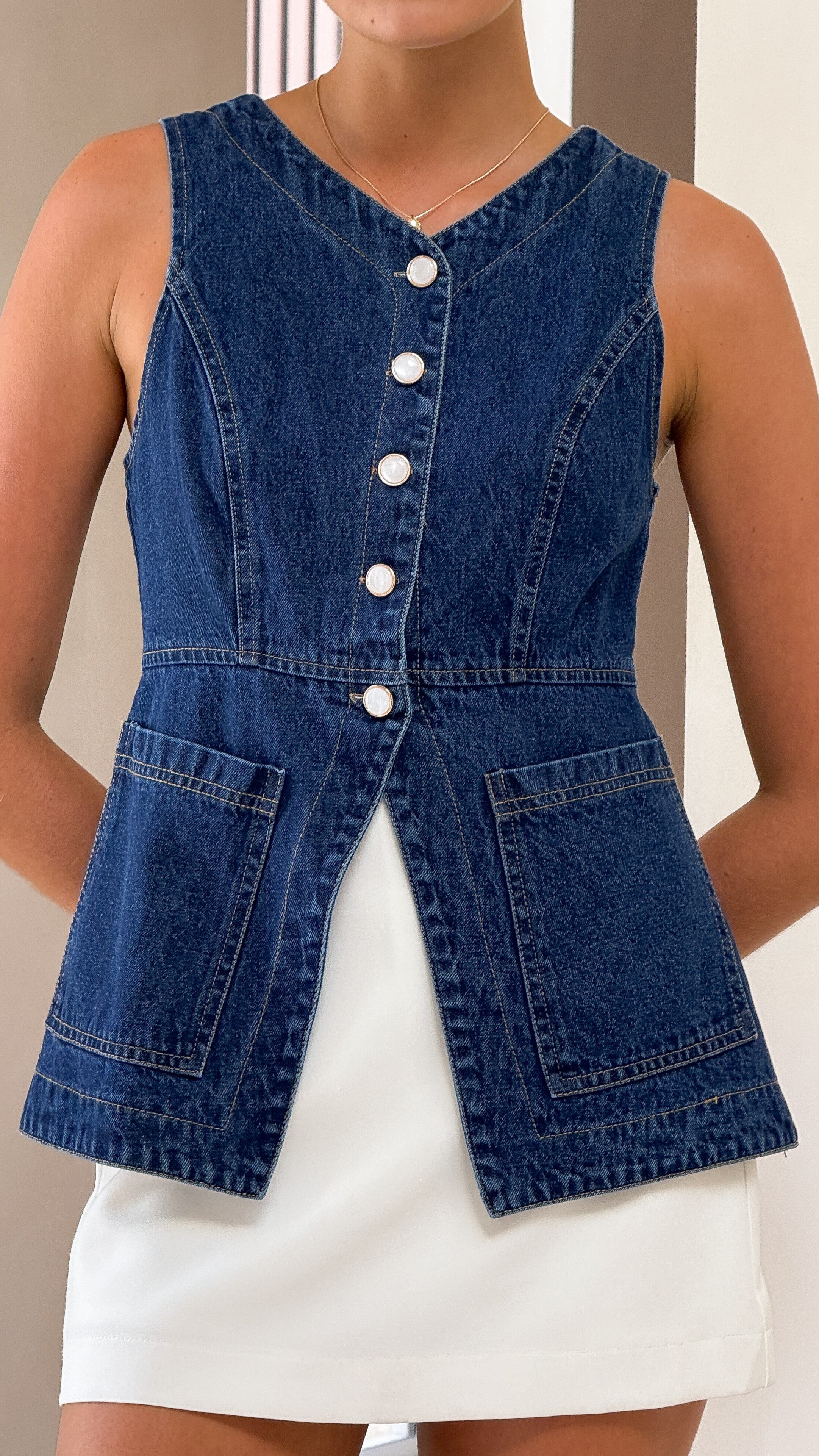 Olena Vest - Indigo Denim