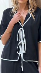 Hartley Tie Shirt - Black / White