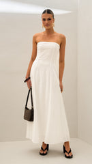 Astrid Strapless Maxi Dress - White