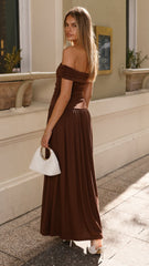Manalla Maxi Dress - Brown