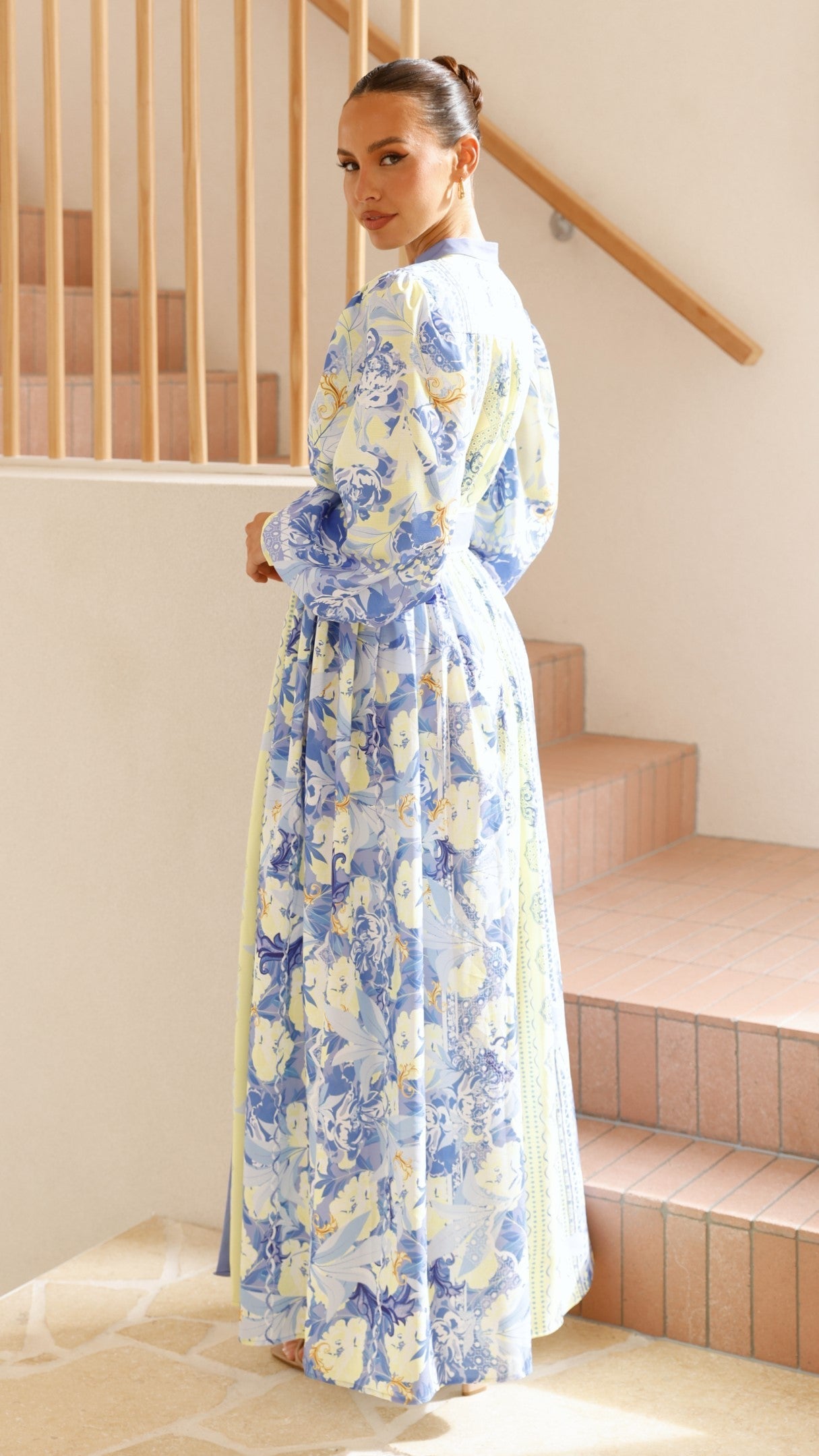 Kalliope Maxi Dress - Blue/Yellow