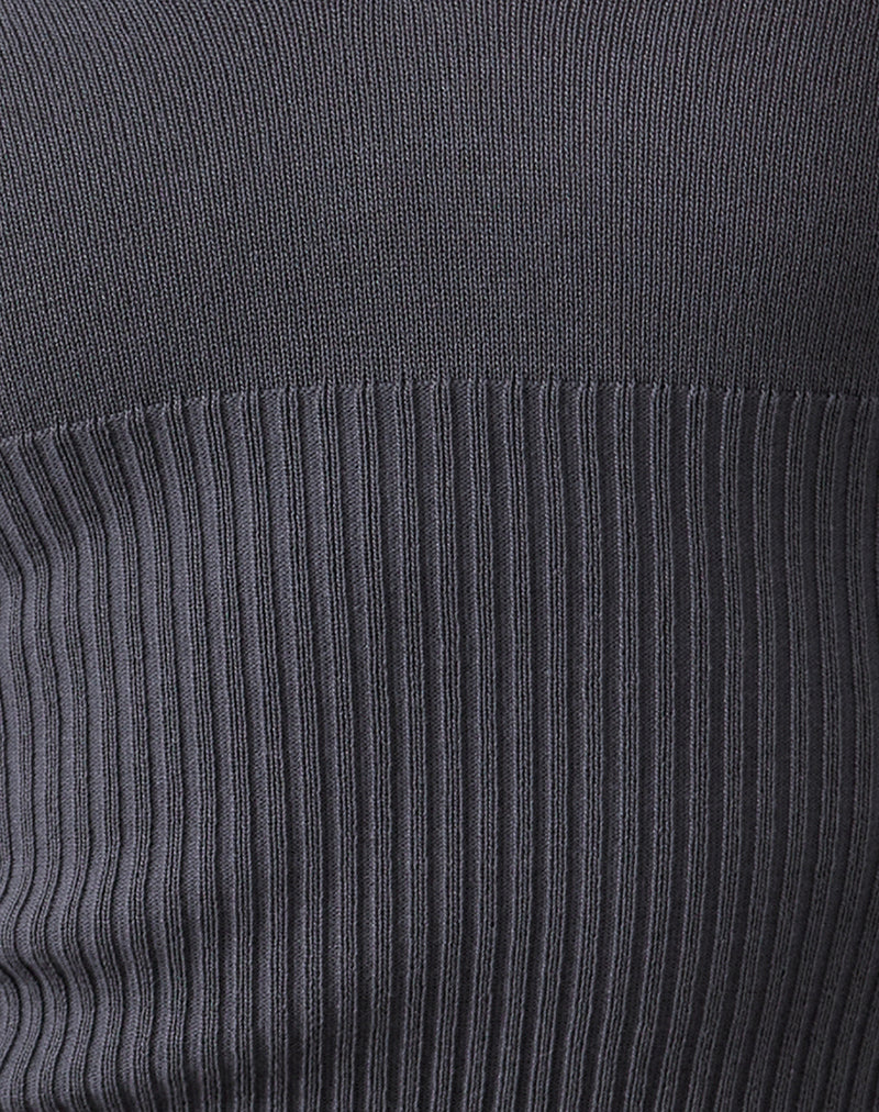 Darya Long Sleeve Knit Top in Slate Grey