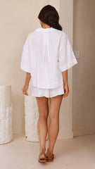 Luna Button Up Shirt - White