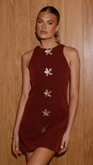 Daray Mini Dress - Burgundy/Star