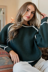 Ava Knit Sweater | Dark Green