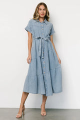 Logan Button Up Dress | Denim