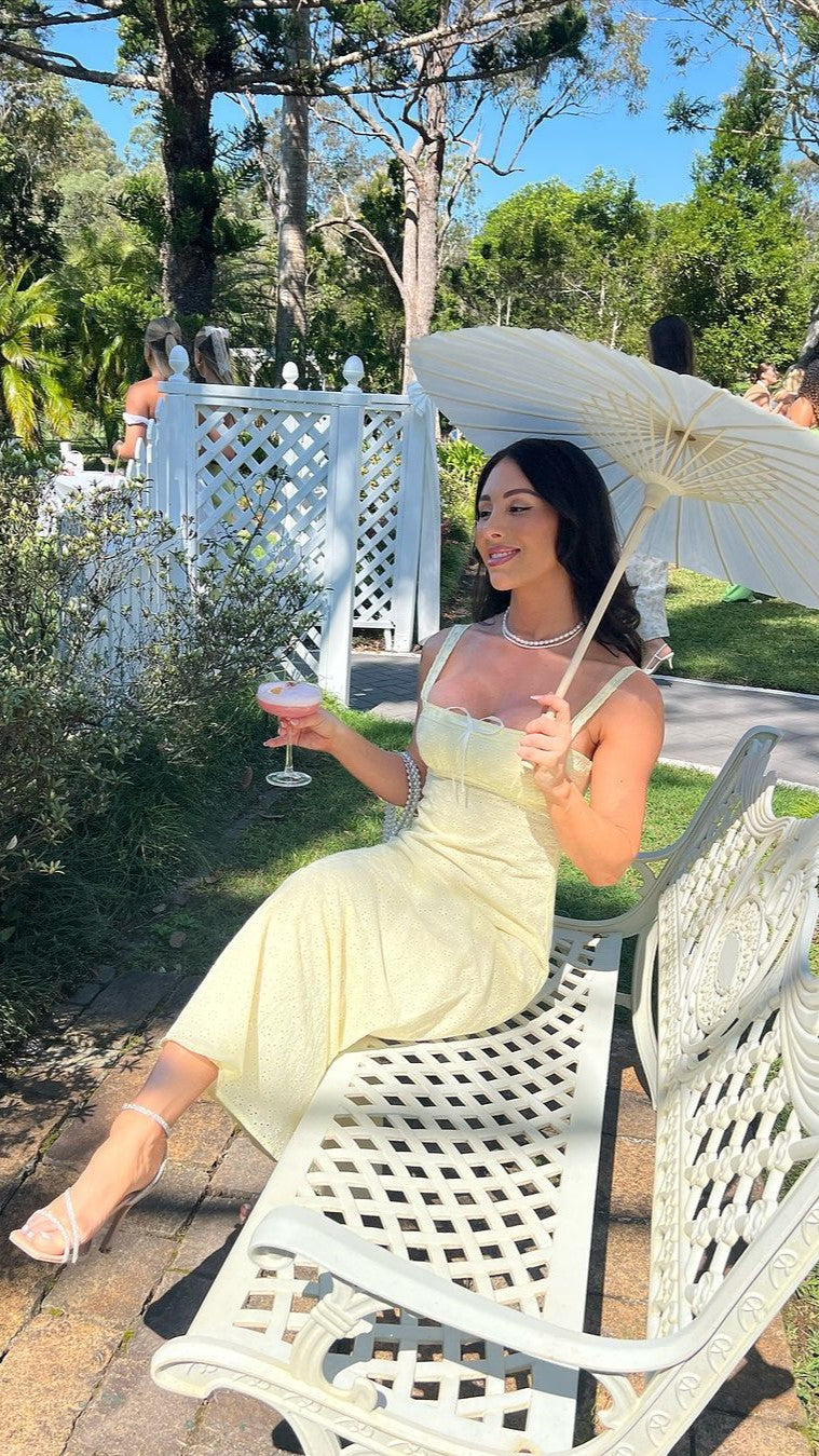 Romy Maxi Dress - Yellow / White