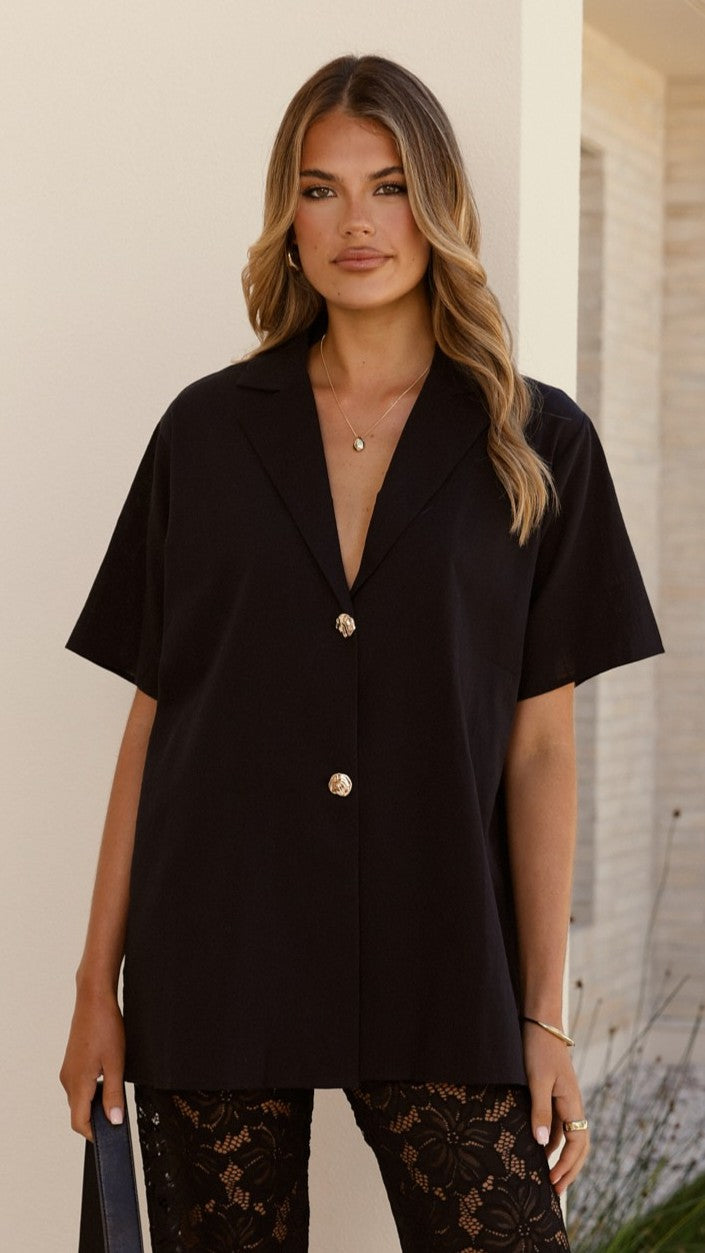 Azura Shirt And Pants Set - Black