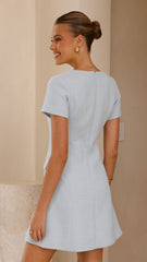 Karen Tweed Mini Dress - Blue