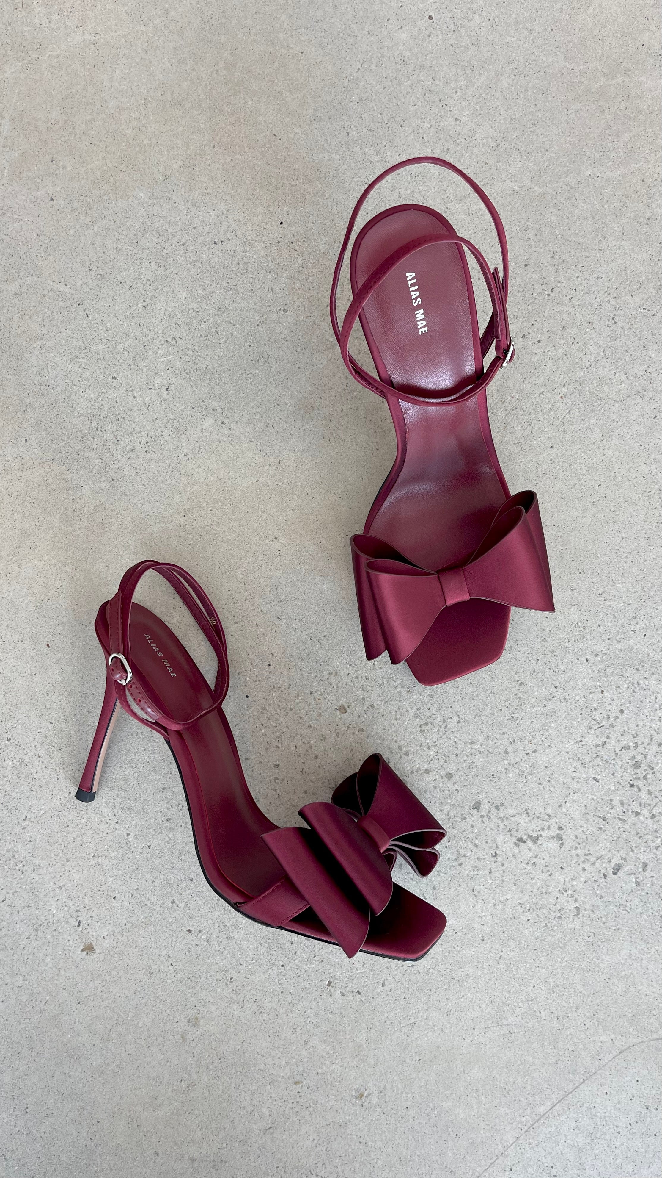 Gabby Heel - Burgundy Satin