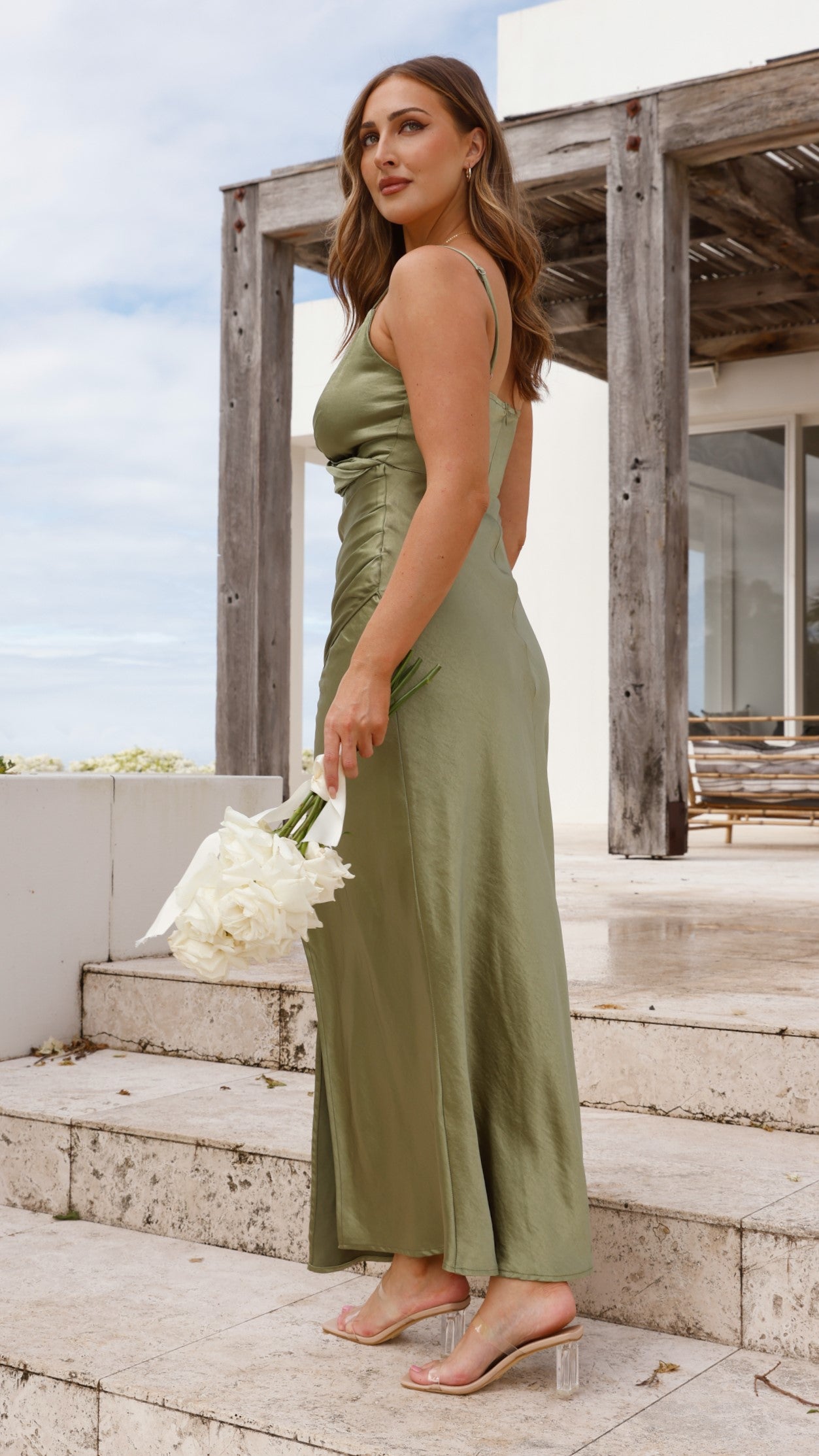 Elsa Midi Dress - Olive