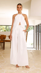 Melinda High Waist Pants - White