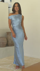 Auria Off Shoulder Maxi Dress - Blue