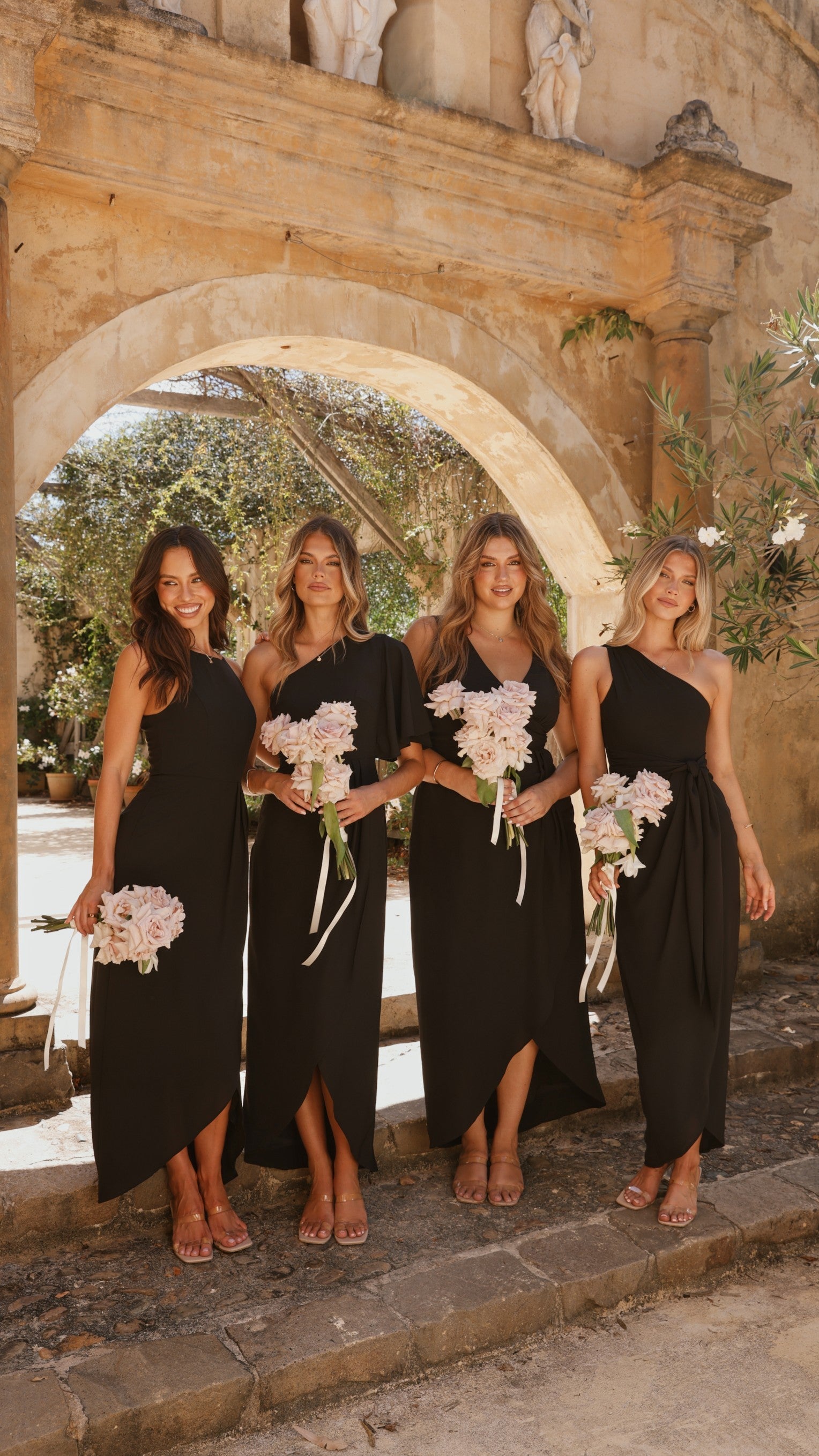 Emma One Sleeve Maxi Dress - Black