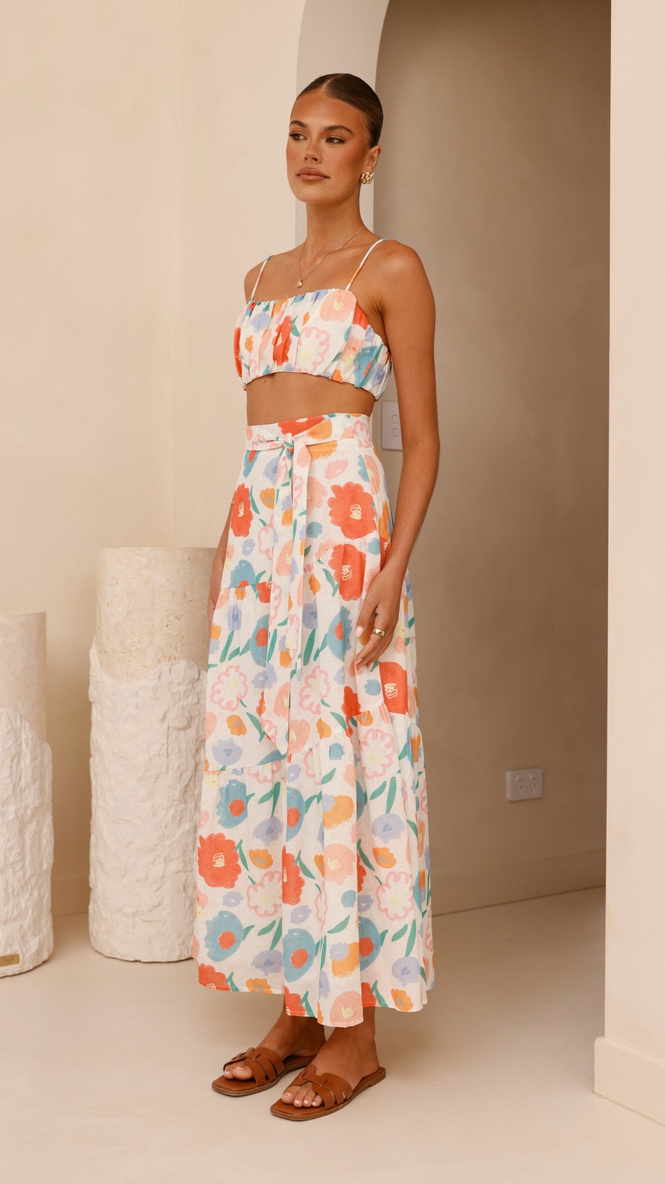 Saraya Top and Skirt Set - Floral Dream