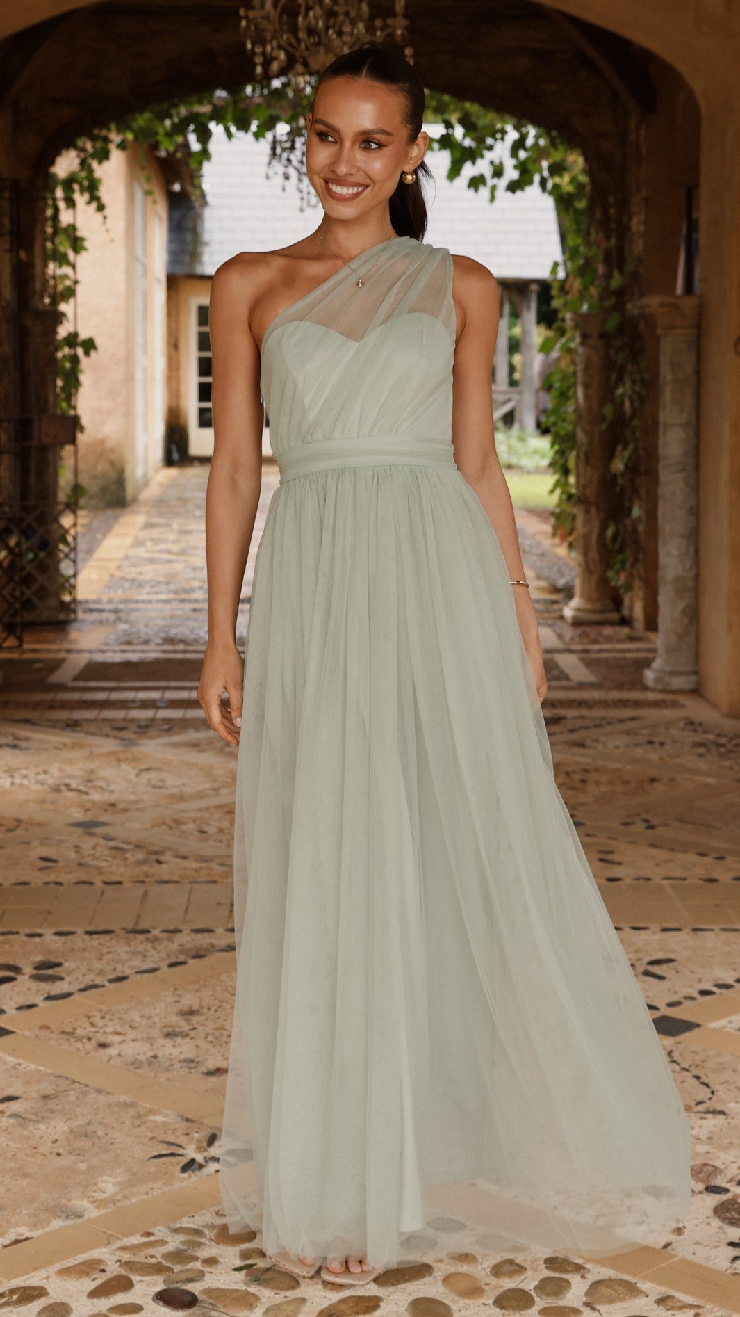 Talissa Tulle Maxi Dress - Sage
