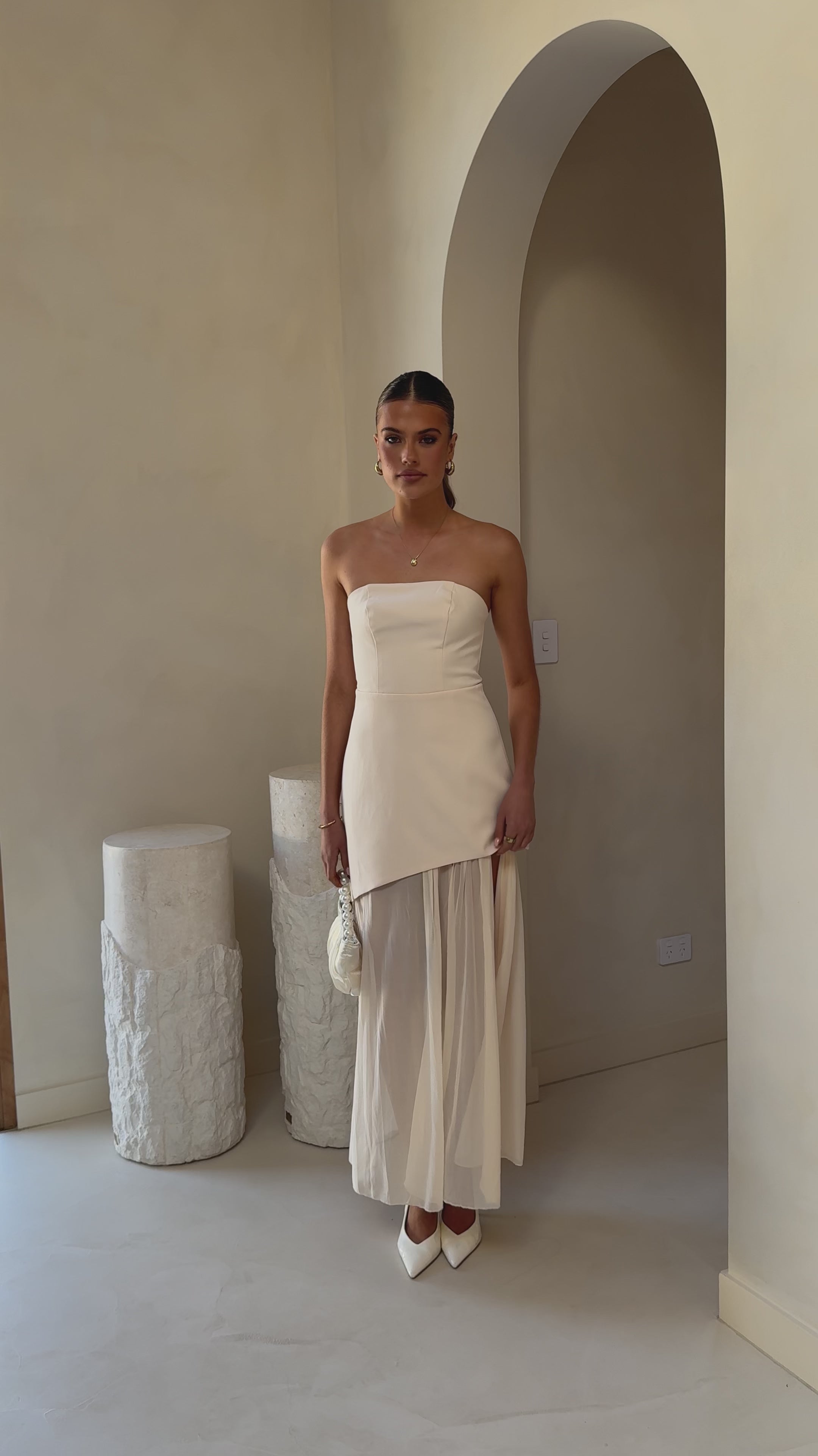 Fenella Asymmetrical Maxi Dress - Butter