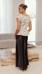 Harmonia Top - Cream/Black Polka Dot