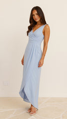 Pamela V Neck Maxi Dress - Blue