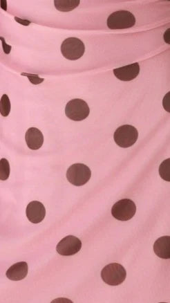 Sammie Mini Dress - Pink/Brown Polka