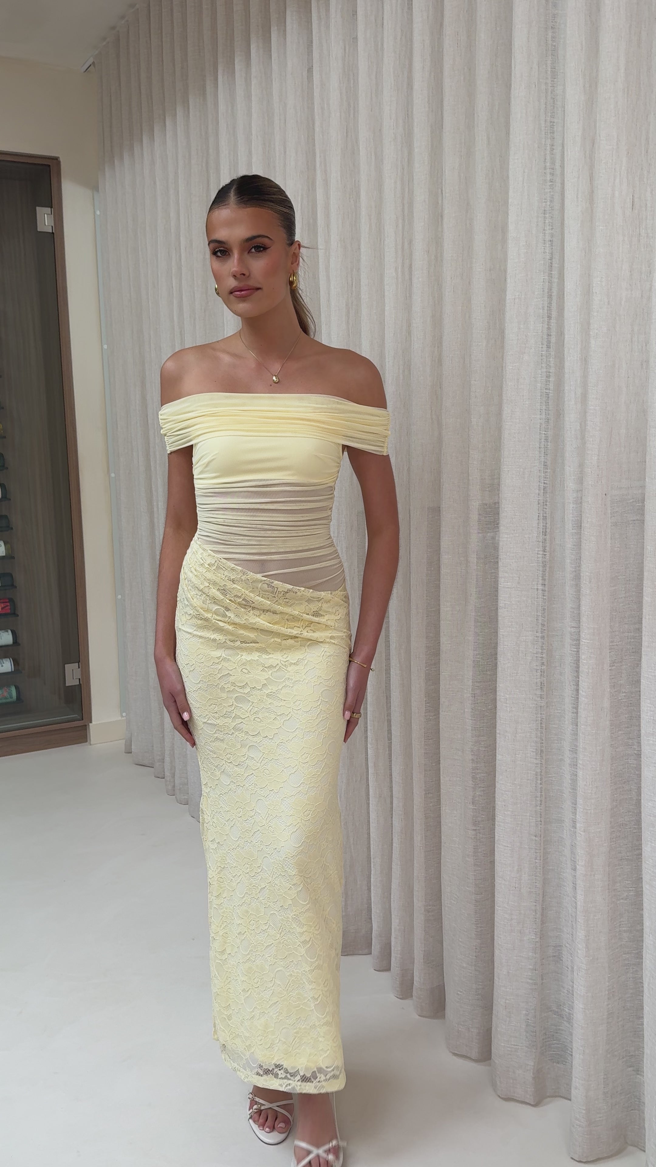 Tiarna Off The Shoulder Maxi Dress - Yellow