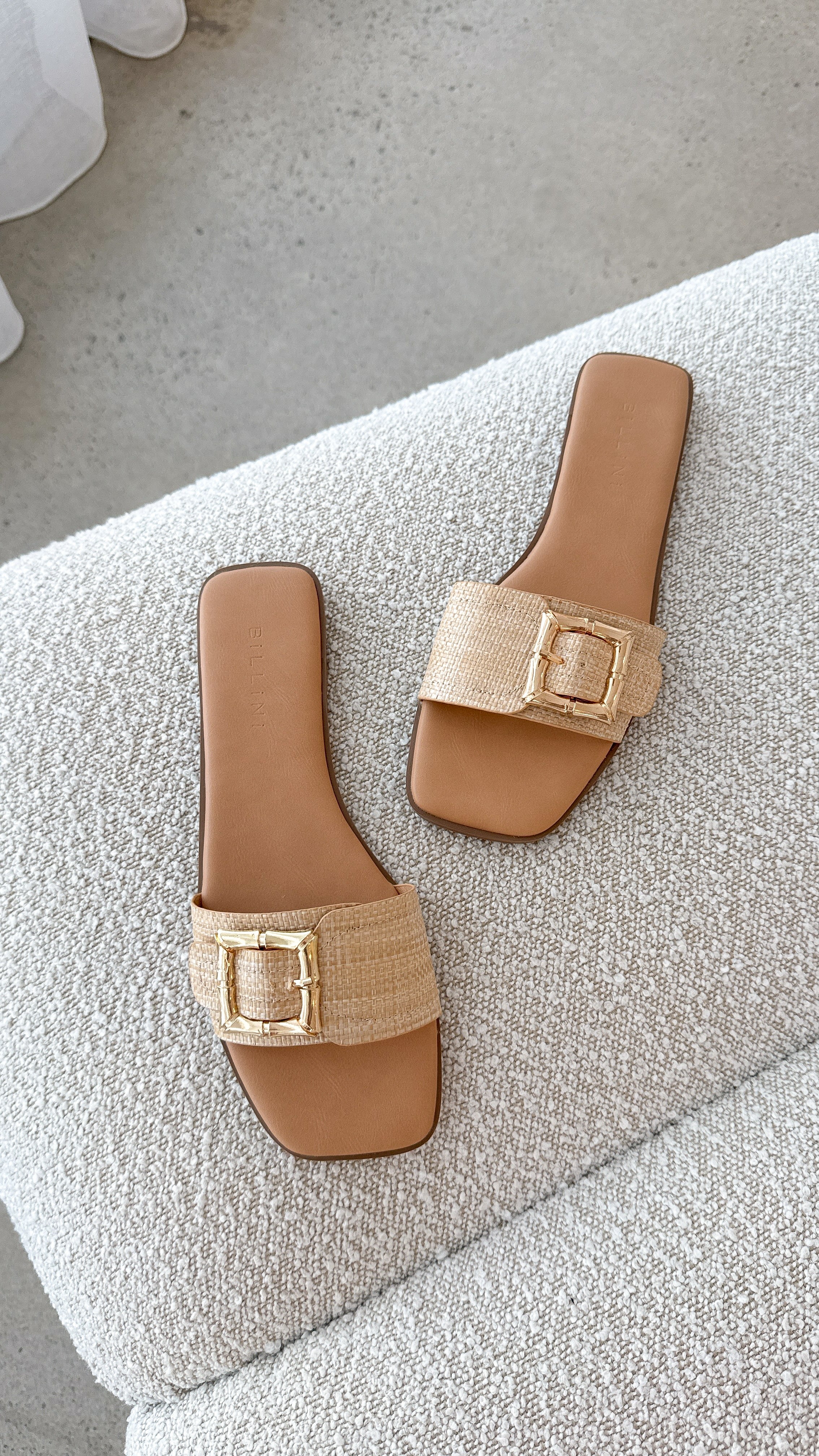 Xabi Slides - Natural Raffia