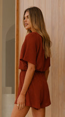 Loula Playsuit - Rust