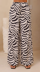 Eisley Pants - Black / Beige Geo Print