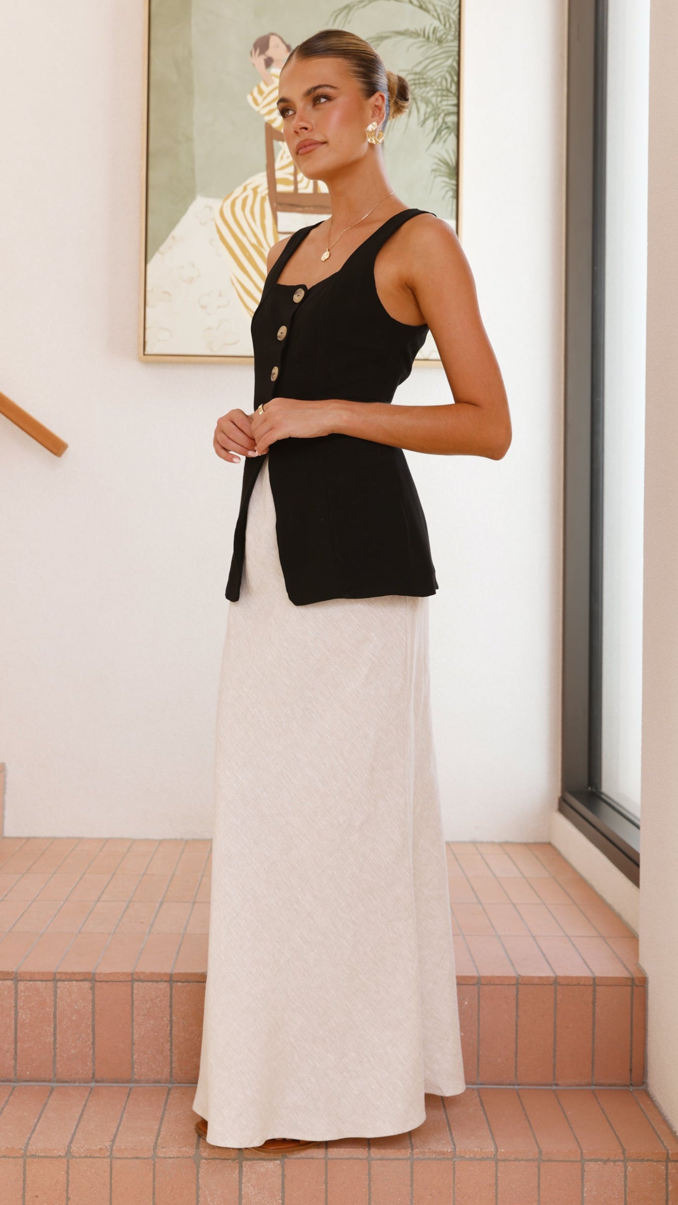 Nila Maxi Skirt - Oat