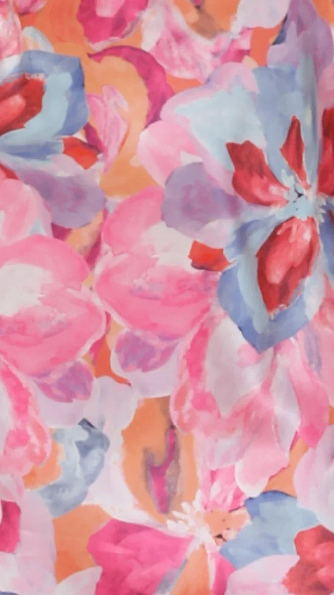 Miya Mini Dress - Pink/Blue Floral