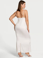 Satin Sparkle Draped Maxi Slip