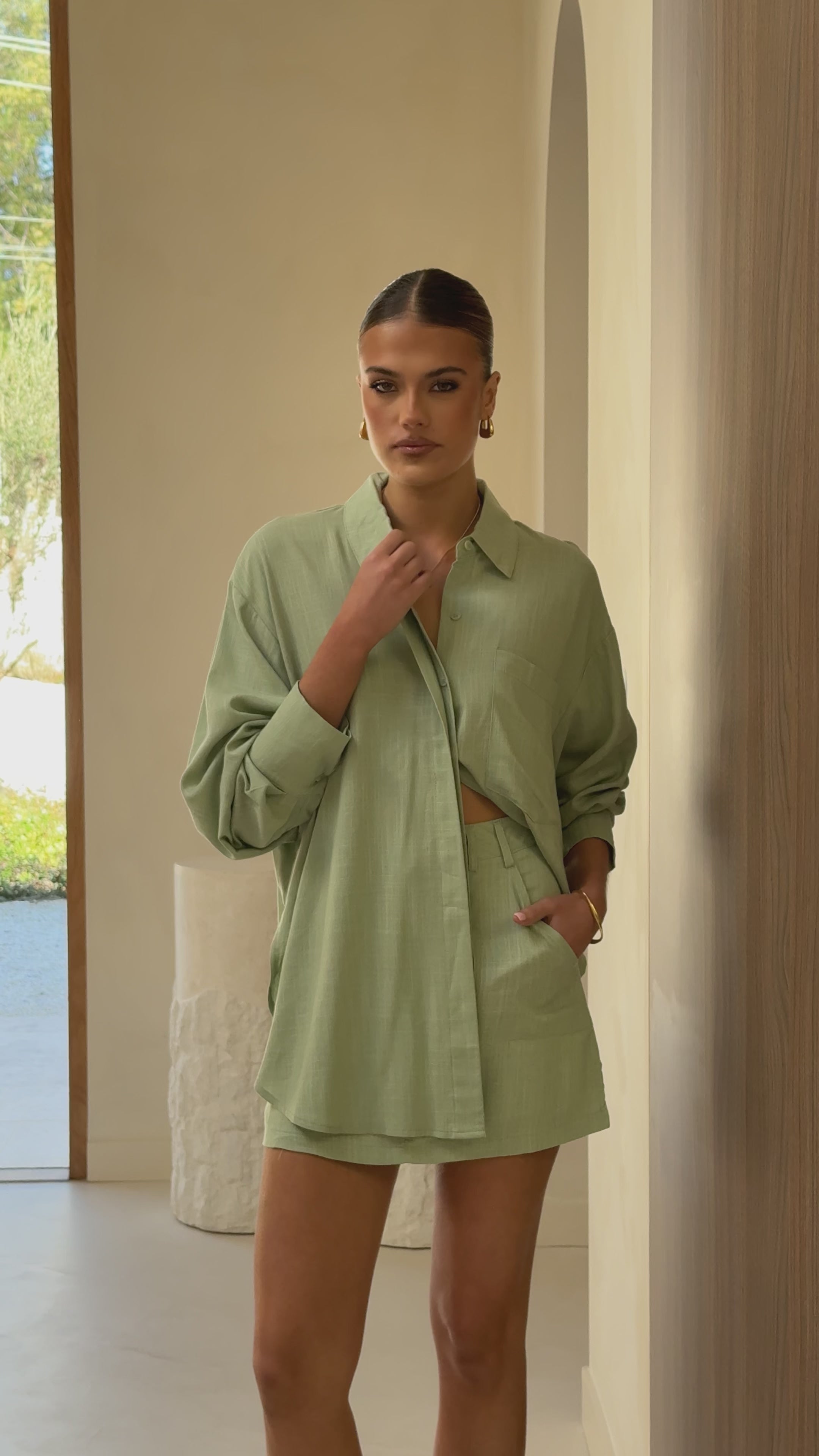 Charla Mini Skort - Sage
