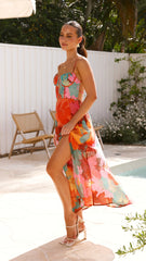 Rahima Maxi Dress - Orange Floral