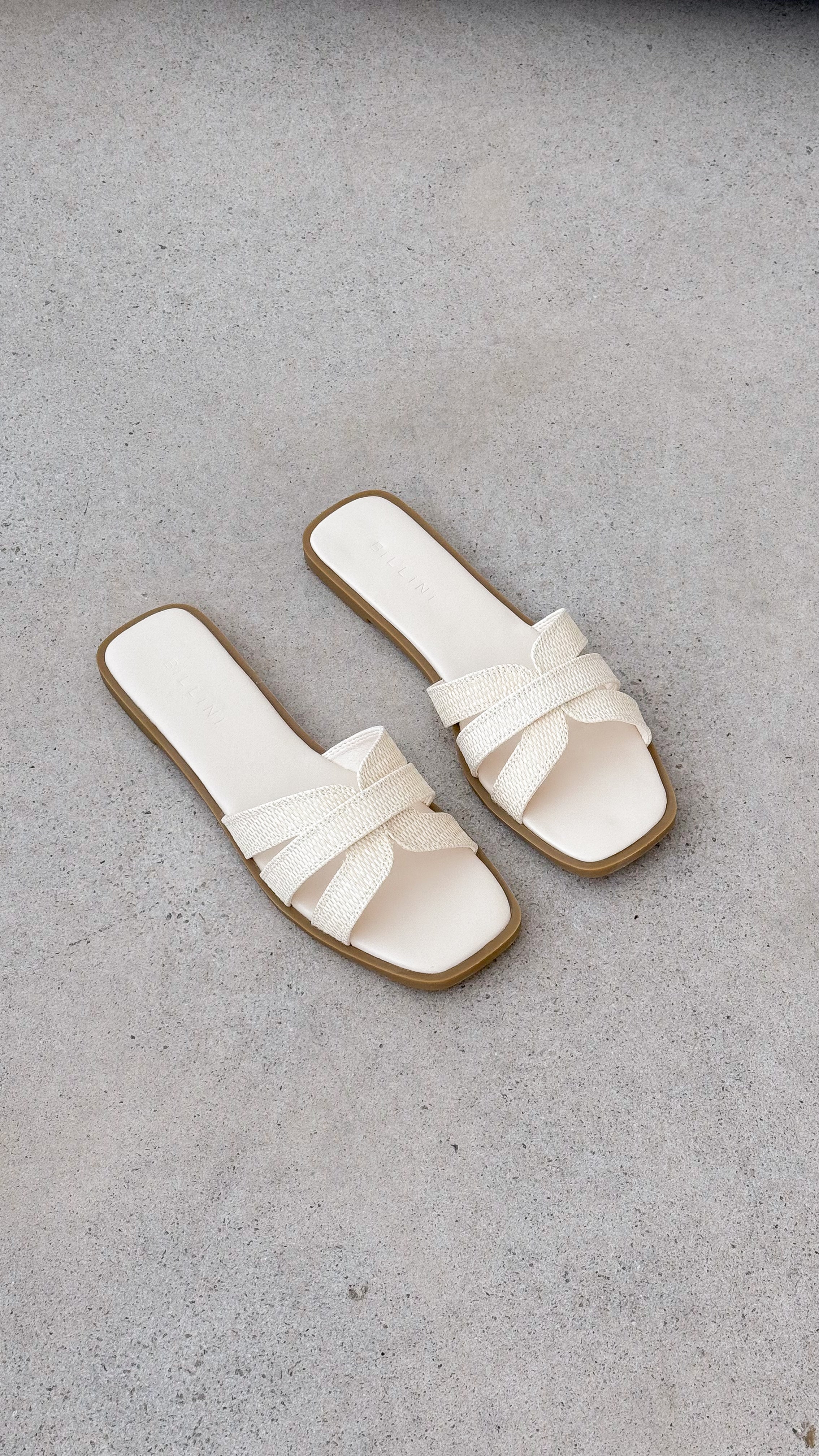 Geo Slide - Cream Raffia