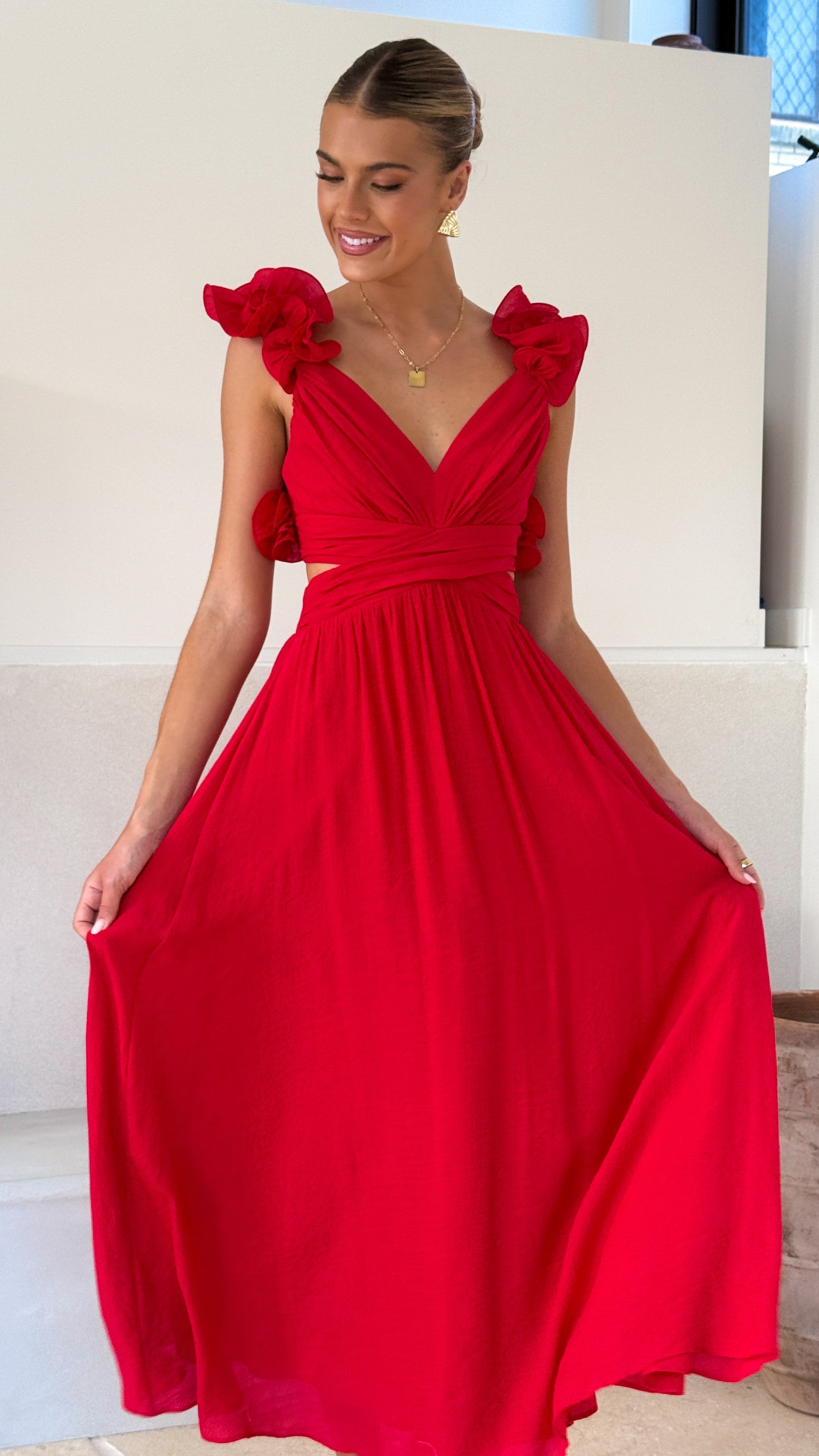 Galilhai Maxi Dress - Red