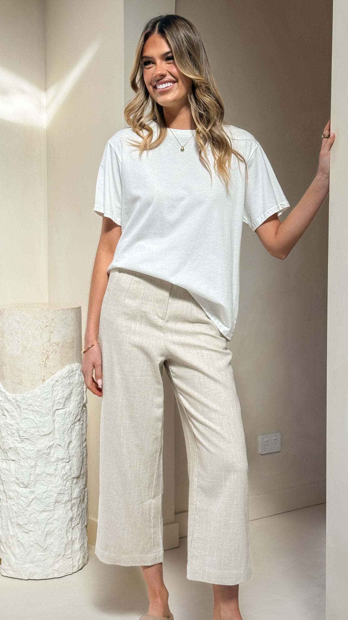 Cammie Capri Pants - Oat