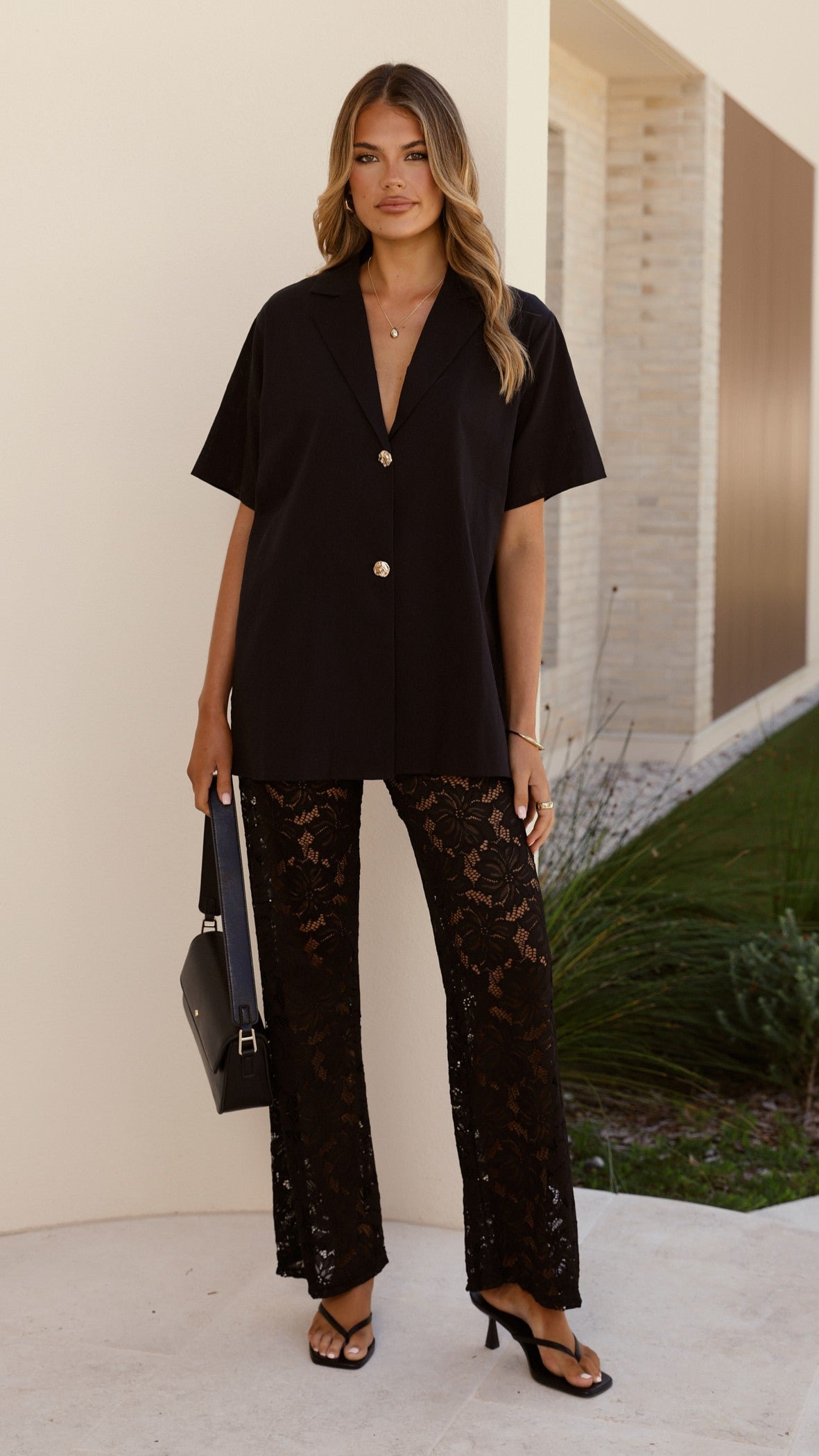 Azura Shirt And Pants Set - Black