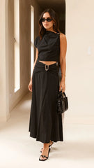 Delphine Maxi Skirt - Black