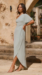 Emma One Sleeve Maxi Dress - Sage